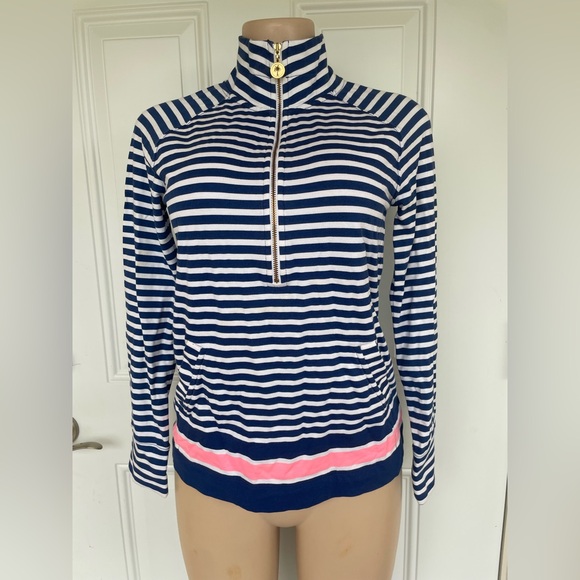 Lilly Pulitzer Blue and Pink Striped Hoodie - Picture 2 of 9